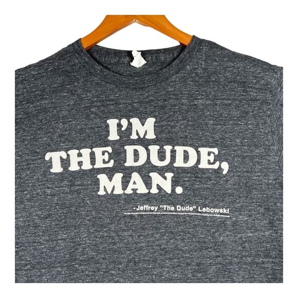 The Big Lebowski I'm the Dude Man Cult Film Movie Jeff Heather Gray T-Shirt L - Picture 3 of 4